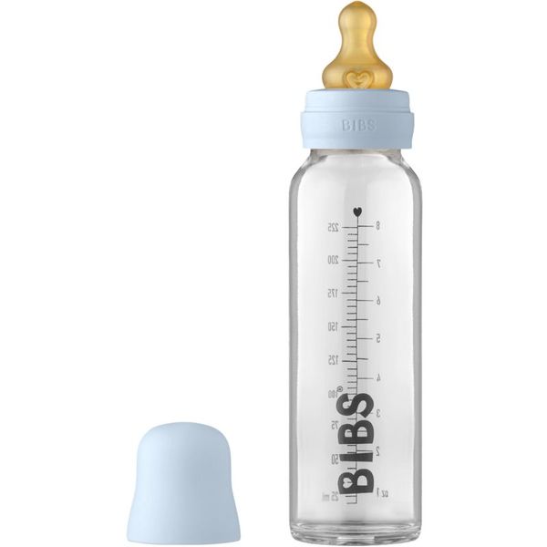 BIBS BIBS Baby Glass Bottle 225 ml bočica za bebe Baby Blue 225 ml
