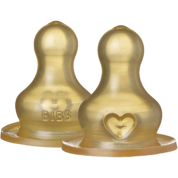 BIBS BIBS Baby Glass Bottle Latex Nipple sisač za bočicu Slow Flow 0+ months 2 kom