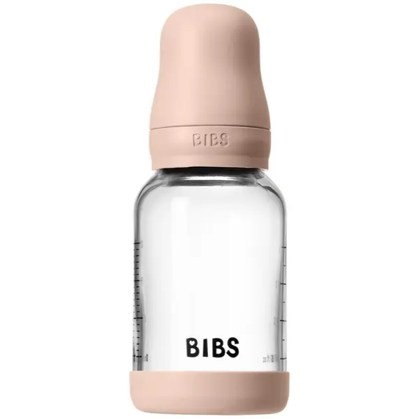 BIBS BIBS Baby Glass Bottle Round Latex bočica protiv kolika Blush 120 ml