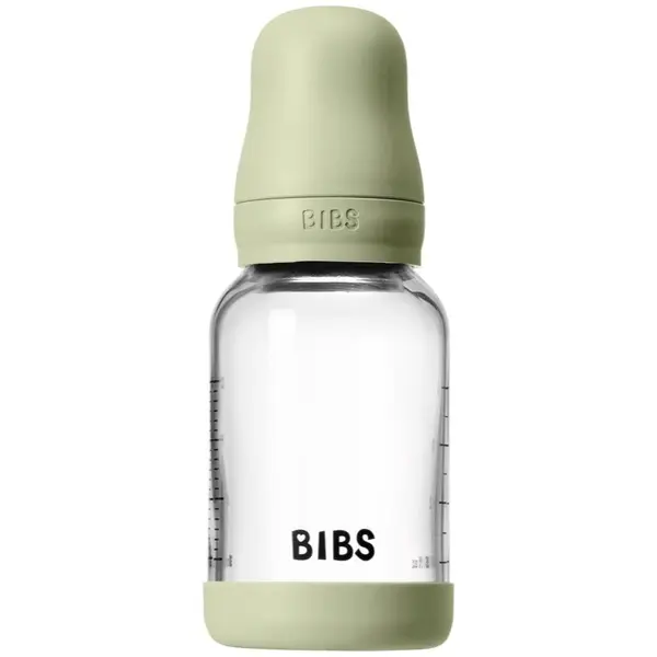 BIBS BIBS Baby Glass Bottle Round Latex bočica protiv kolika Sage 120 ml