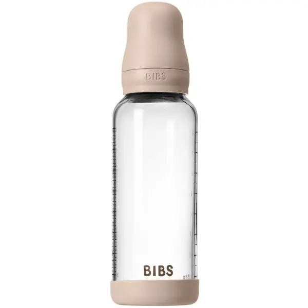 BIBS BIBS Baby Glass Bottle Silicone bočica protiv kolika sa silikonskim usnikom Blush 240 ml