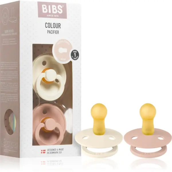 BIBS BIBS Colour Natural Rubber Size 1: 0+ months duda Ivory / Blush 2 kom
