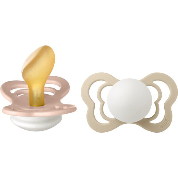 BIBS BIBS Couture Glow Natural Rubber Size 2: 6+ months duda Blush / Vanilla 2 kom