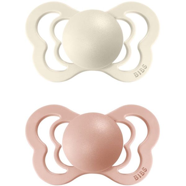 BIBS BIBS Couture Natural Rubber Size 1: 0+ months duda Ivory / Blush 2 kom
