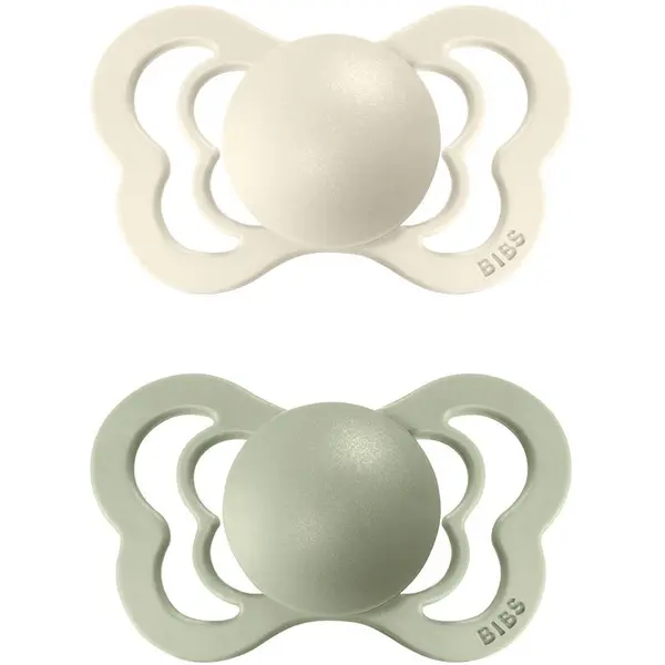 BIBS BIBS Couture Natural Rubber Size 1: 0+ months duda Ivory / Sage 2 kom