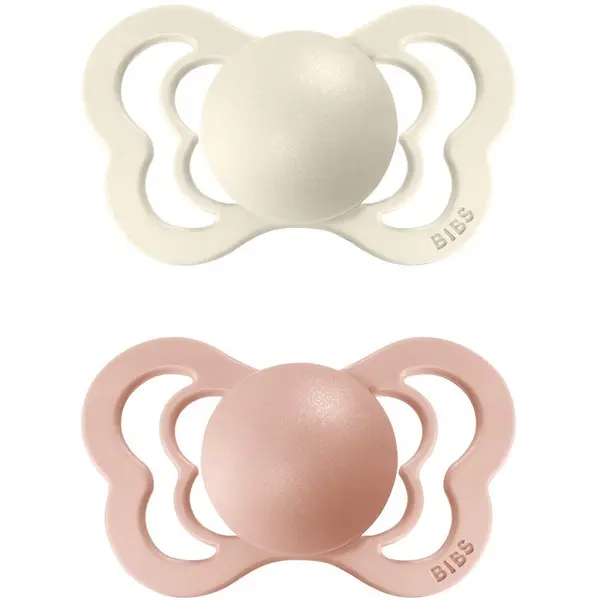 BIBS BIBS Couture Natural Rubber Size 2: 6+ months duda Ivory / Blush 2 kom
