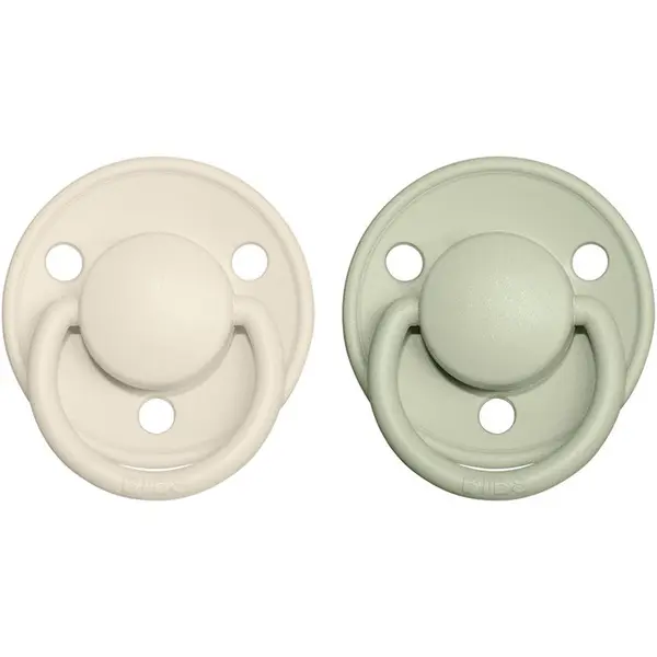 BIBS BIBS De Lux Natural Rubber Size 1: 0+ months duda Ivory / Sage 2 kom