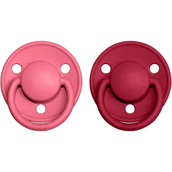 BIBS BIBS De Lux Natural Rubber Size 2: 6+ months duda Coral / Ruby 2 kom