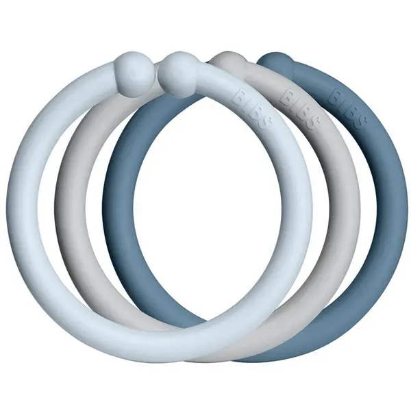 BIBS BIBS Loops kolutovi za vješanje Baby Blue / Cloud / Petrol 12 kom
