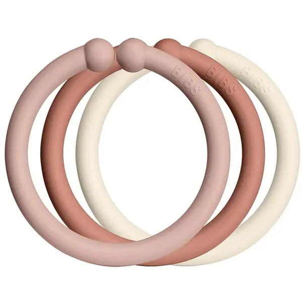 BIBS BIBS Loops kolutovi za vješanje Blush / Woodchuck / Ivory 12 kom