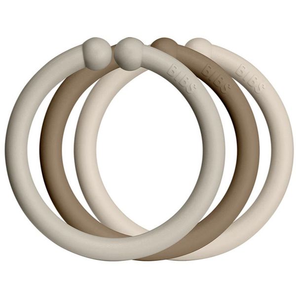 BIBS BIBS Loops kolutovi za vješanje Sand / Dark Oak / Vanilla 12 kom