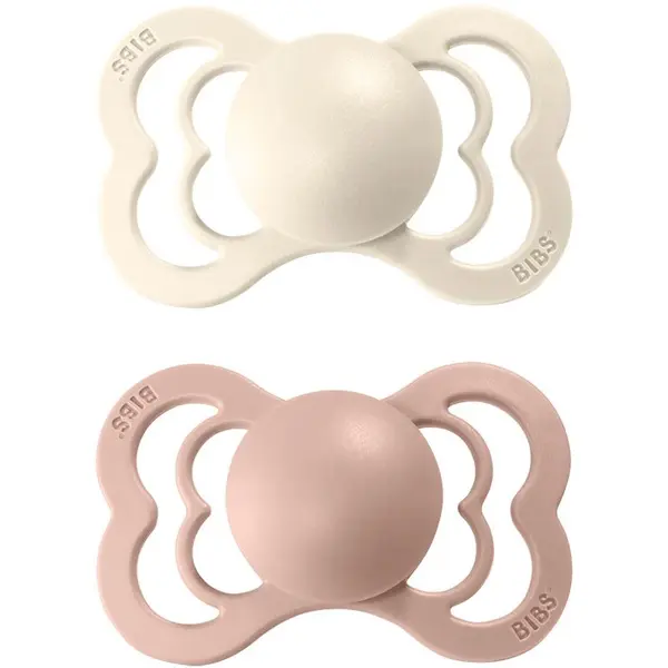 BIBS BIBS Supreme Silicone Size 1: 0+ months duda Ivory / Blush 2 kom
