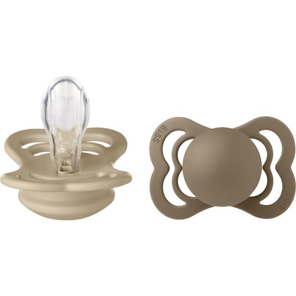 BIBS BIBS Supreme Silicone Size 1: 0+ months duda Vanilla / Dark Oak 2 kom