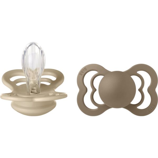 BIBS BIBS Supreme Silicone Size 2: 6+ months duda Vanilla / Dark Oak 2 kom