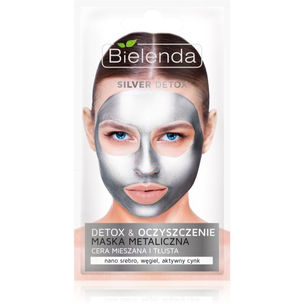 Bielenda Bielenda Metallic Masks Silver Detox maska za čišćenje i detoksikaciju za mješovitu i masnu kožu 8 g