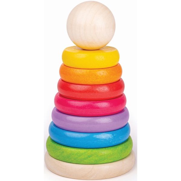 Bigjigs Toys Bigjigs Toys First Rainbow Stacker kolutovi za slaganje od drva