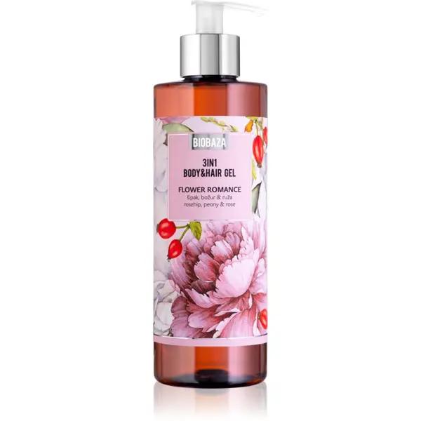 BIOBAZA BIOBAZA 3in1 Body&Hair Gel Flower Romance šampon, regenerator i gel za tuširanje 3 u 1 400 ml
