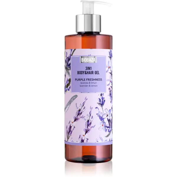 BIOBAZA BIOBAZA 3in1 Body&Hair Gel Purple Freshness šampon, regenerator i gel za tuširanje 3 u 1 400 ml