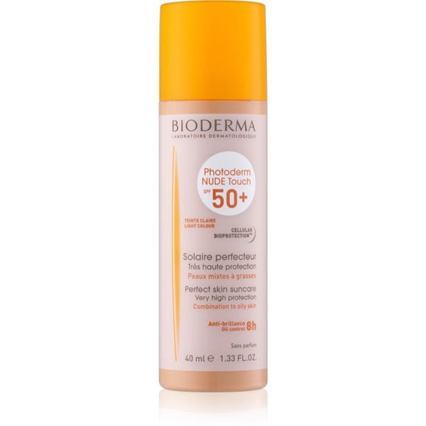 Bioderma Bioderma Photoderm Nude Touch zaštitni fluid za toniranje mješovite i masne kože lica SPF 50+ nijansa Light Colour 40 ml