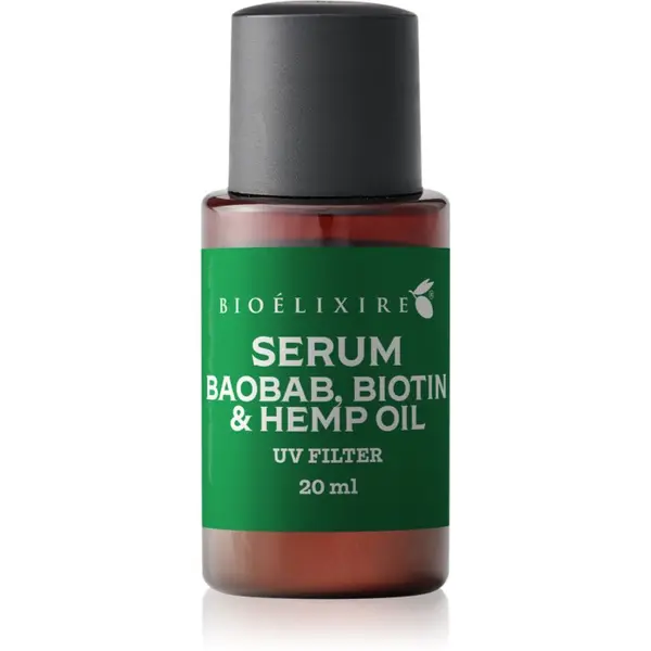 Bioélixire Bioélixire Serum Baobab, Biotin & Hemp Oil serum za oštećenu i lomljivu kosu s UV filterom 20 ml