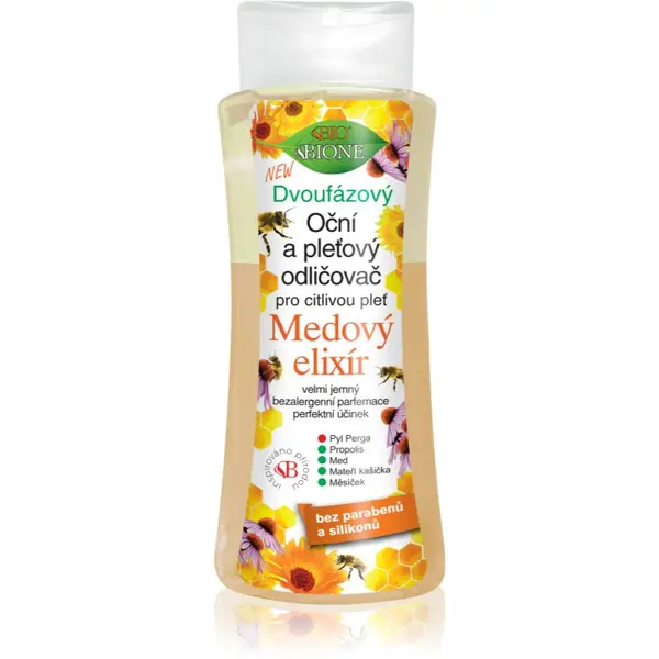 Bione Cosmetics Bione Cosmetics Honey Elixir dvofazno sredstvo za skidanje šminke za lice i oči 255 ml