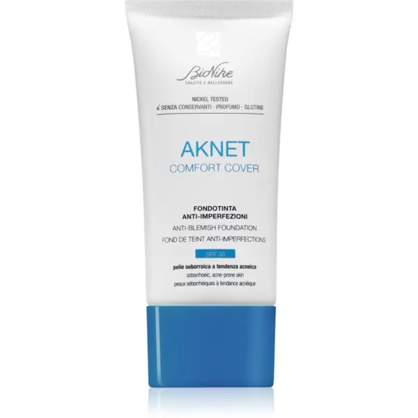 BioNike BioNike Aknet Comfort Cover puder s visokim prekrivanjem za problematično lice nijansa 103 Beige 30 ml