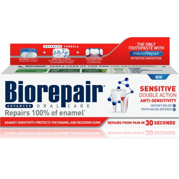 Biorepair Biorepair Advanced Senitivity zubna pasta za osjetljive zube za zaštitu zuba i desni 75 ml