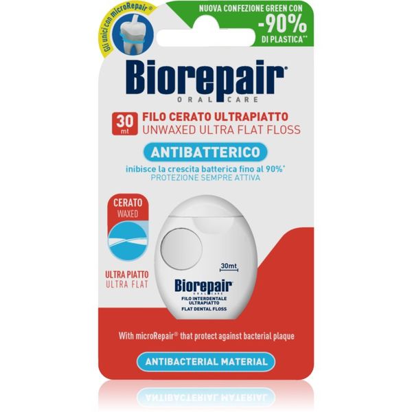 Biorepair Biorepair Dental Floss Non-Waxed Ultra-Flat zubni konac bez voska za osjetljive zube Red 30 m