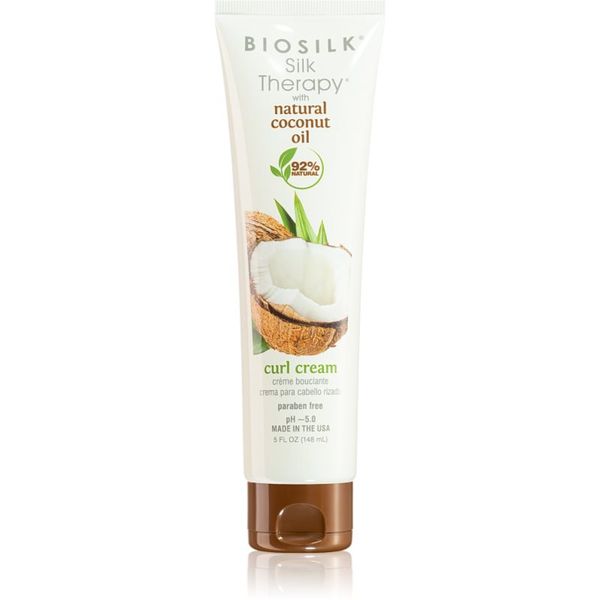 Biosilk Biosilk Silk Therapy Natural Coconut Oil krema za kosu za valovitu i kovrčavu kosu 148 ml