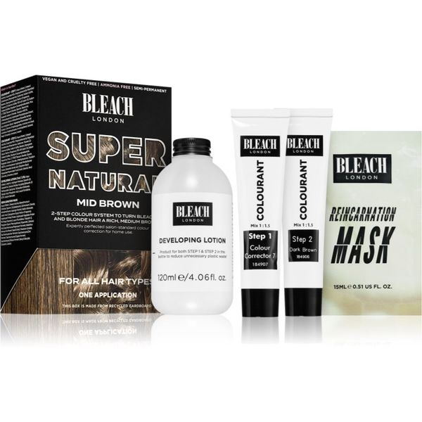 Bleach London Bleach London Super Natural Mid Brown polutrajna boja za kosu nijansa Mid Brown 1 kom