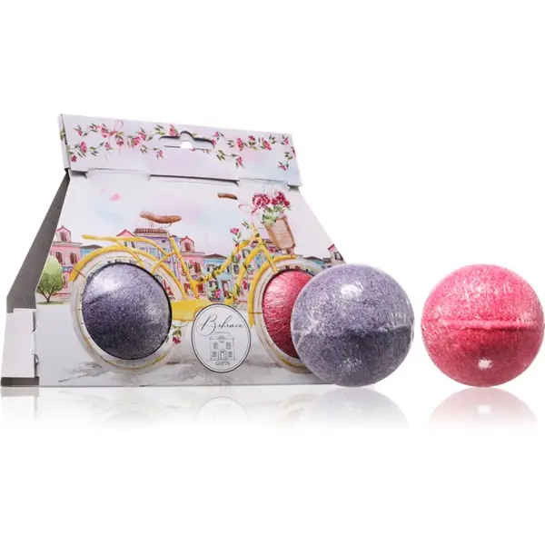 Bohemia Gifts & Cosmetics Bohemia Gifts & Cosmetics Bath Bombs Bicycle šumeća kugla za kupku parfemi Lavender + Rosehip & Rose 2x110 g