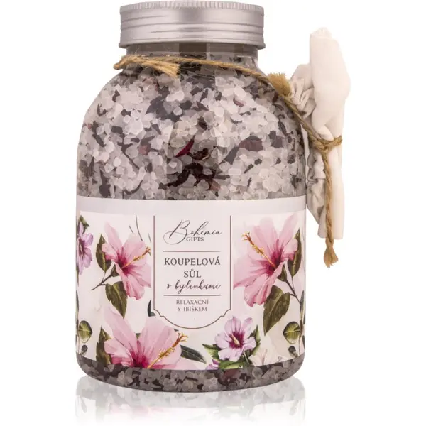 Bohemia Gifts & Cosmetics Bohemia Gifts & Cosmetics Bohemia Natur opuštajuća sol za kupku s hibiskusom 1200 g