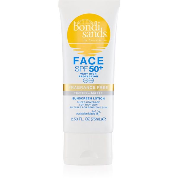 Bondi Sands Bondi Sands SPF 50+ Face Fragrance Free zaštitna krema za toniranje za lice s mat učinkom SPF 50+ 75 ml