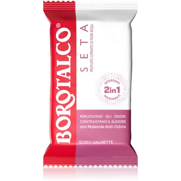 Borotalco Borotalco Soft Talc & Pink Flower osvježavajuće vlažne maramice na noge, tijelo i pazuhe 12 kom