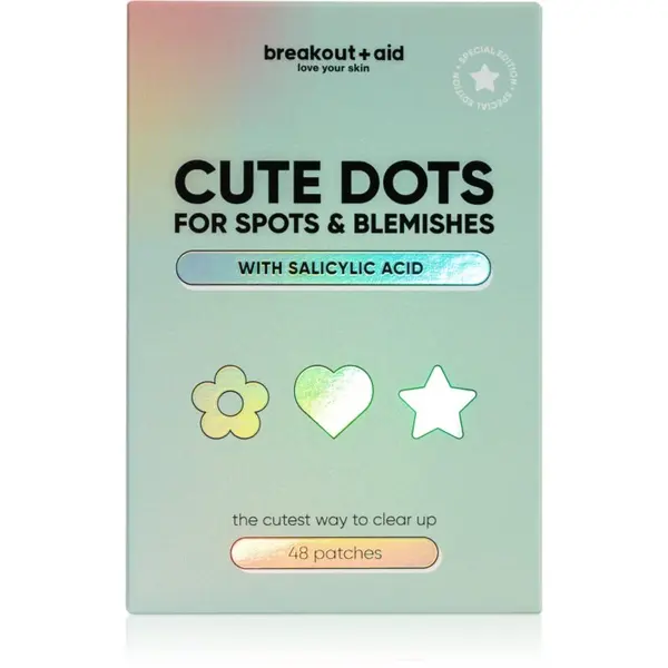 breakout + aid breakout + aid Cute Dots For Spots and Blemishes lokalna njega protiv akni sa salicilnom kiselinom 48 kom