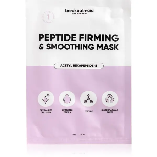 breakout + aid breakout + aid Peptide Firming & Smoothing Mask Sheet maska s peptidima 34 g