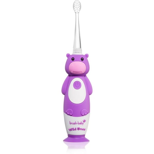 Brush Baby Brush Baby WildOnes WildOne električna četkica za zube + 2 zamjenske glave za djecu Hippo 1 kom