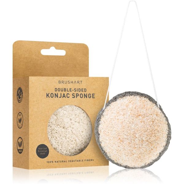 BrushArt BrushArt Home Salon Double-sided konjac sponge nježna eksfolijacijska spužvica Charcoal & Walnut 6 g