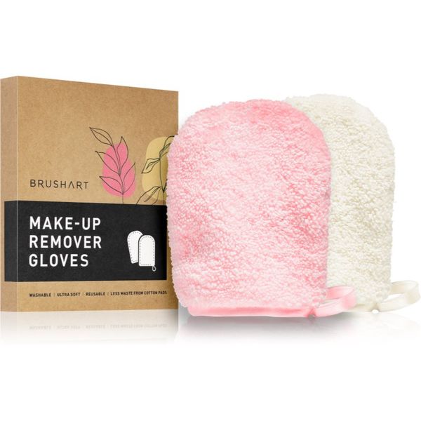 BrushArt BrushArt Home Salon Make-up remover gloves rukavice za skidanje šminke PINK, CREAM 2 kom