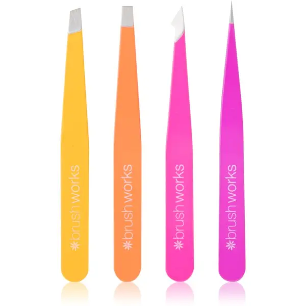 Brushworks Brushworks Combination Tweezer Set set pinceta za obrve tip Brights 4 kom
