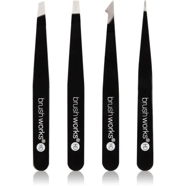 Brushworks Brushworks The Complete set pinceta za obrve Black 4 kom