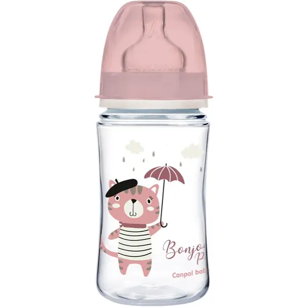 Canpol babies Canpol babies Bonjour Paris bočica za bebe 3m+ Pink 240 ml