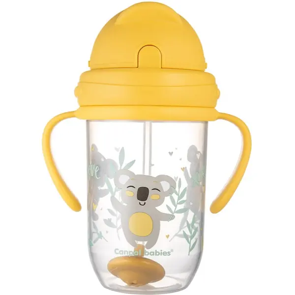 Canpol babies Canpol babies Exotic Animals Cup With Straw čašica sa slamkom Yellow 270 ml