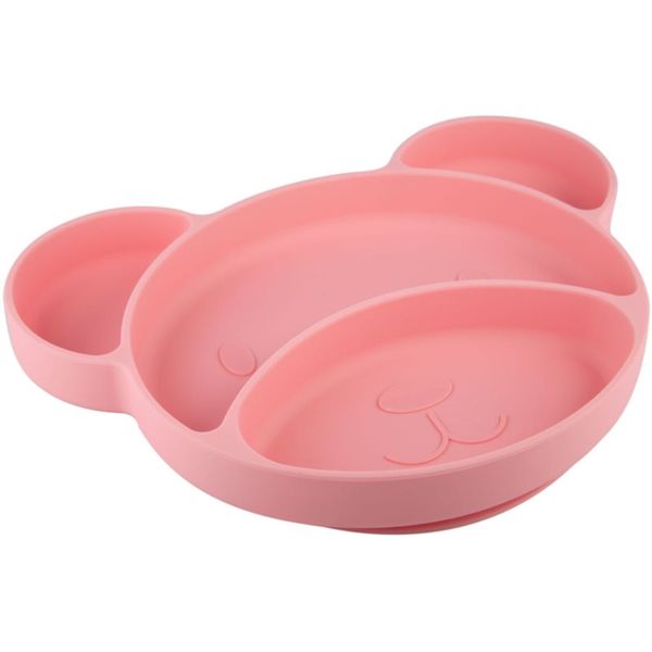 Canpol Babies Canpol babies Suction plate Bear tanjur s pregradama s vakuumskim držačem Pink 500 ml