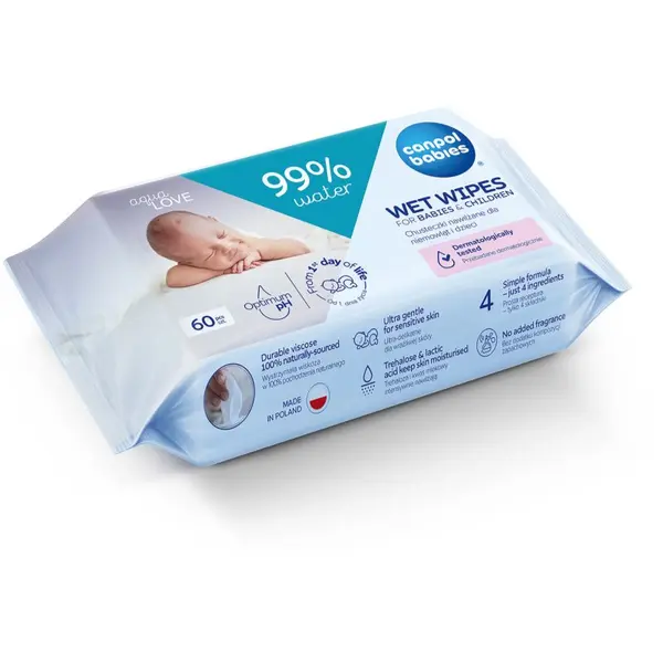 Canpol babies Canpol babies Wet Wipes 99% Water dječje nježne vlažne maramice 60 kom
