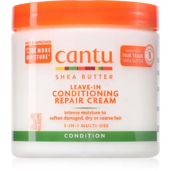 CANTU CANTU Shea Butter Leave-In Conditioning Cream regenerator bez ispiranja za oštećenu kosu 453 g