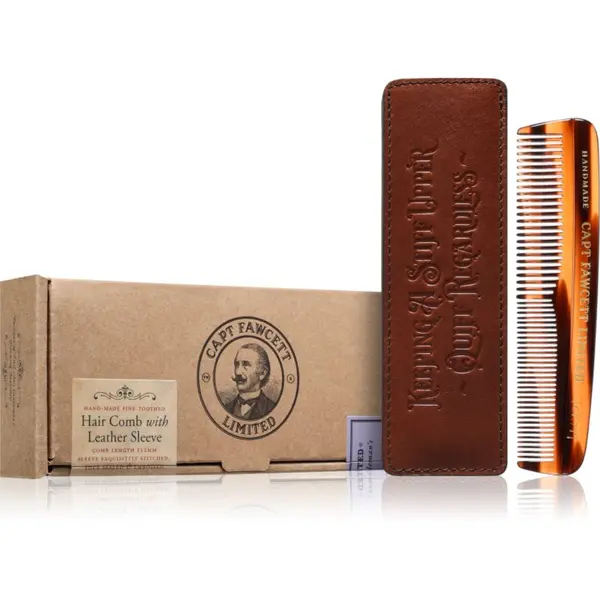 Captain Fawcett Captain Fawcett Accessories Hair Comb with Leather Case češalj za bradu s etuijem 1 kom