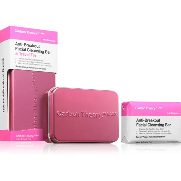 Carbon Theory Carbon Theory Anti-Breakout Facial Cleansing Bar sapun za čišćenje lica za nepravilnosti na licu sklono aknama 80 g