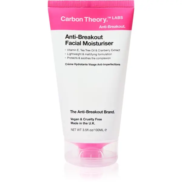 Carbon Theory Carbon Theory Anti-Breakout Facial Moisturiser hidratantna krema za lice za nepravilnosti na koži lica 100 ml