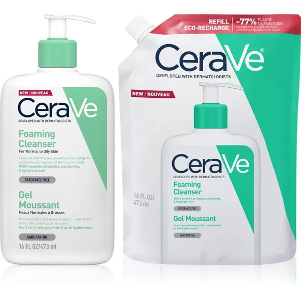 CeraVe CeraVe Cleansers Foaming Cleanser set za normalno i masno lice